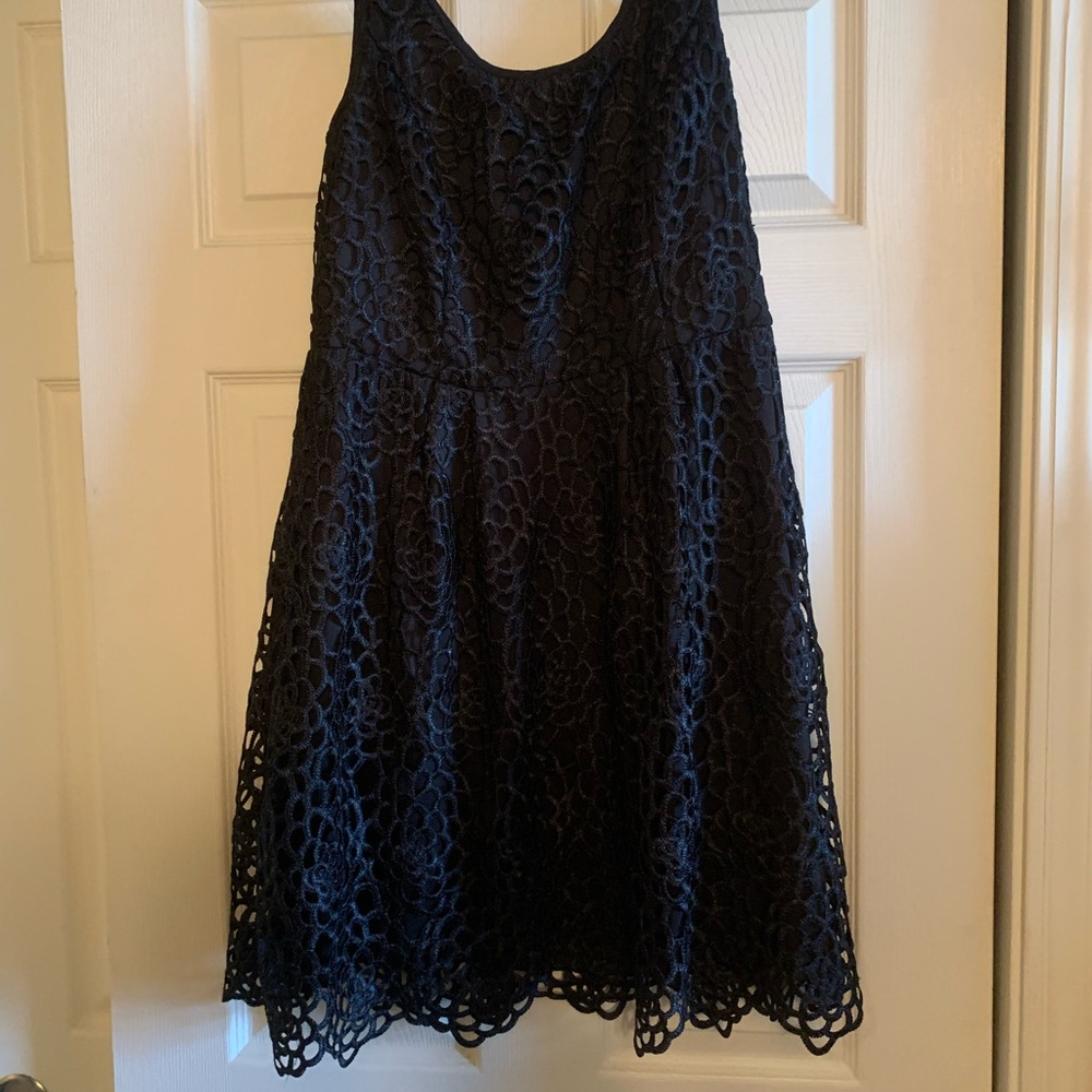 Black floral overlay dress
